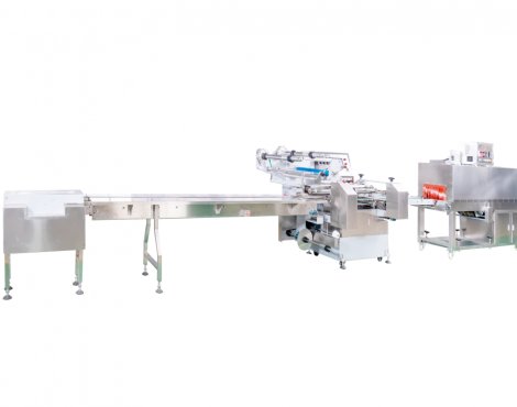饮品乳制品圆瓶自动供料收缩包装线